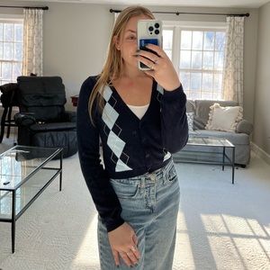 brandy melville argyle sweater